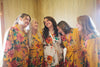 Yellow Large Floral Blossom Robes for bridesmaids | Getting Ready Bridal Robes