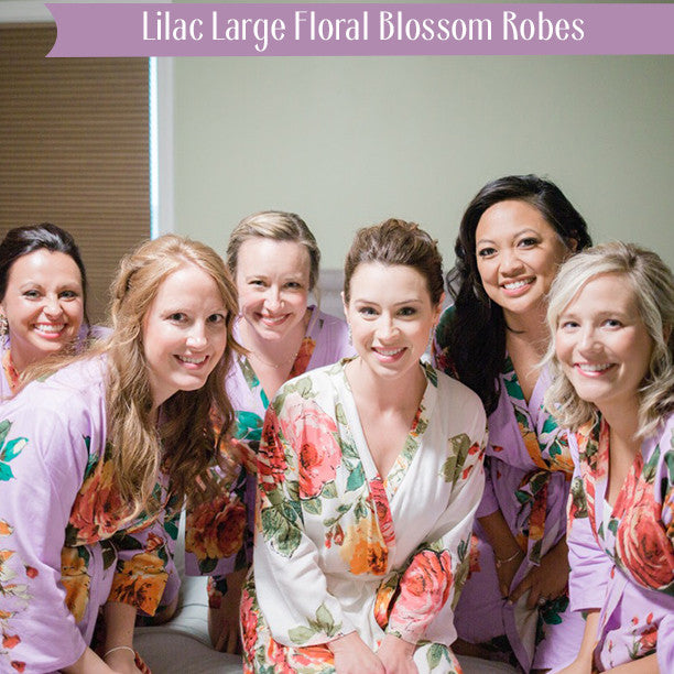 Lilac Large Floral Blossom Robes