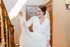  Lace Trimmed Bridal Robe and White Floral Bridesmaids robes