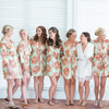 Set of 7 Bridesmaids Roes in Mint Floral Posy- Floral wedding Robes 