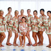 Mint Off the shoulder Style Bridesmaids Rompers in Floral Posy Pattern