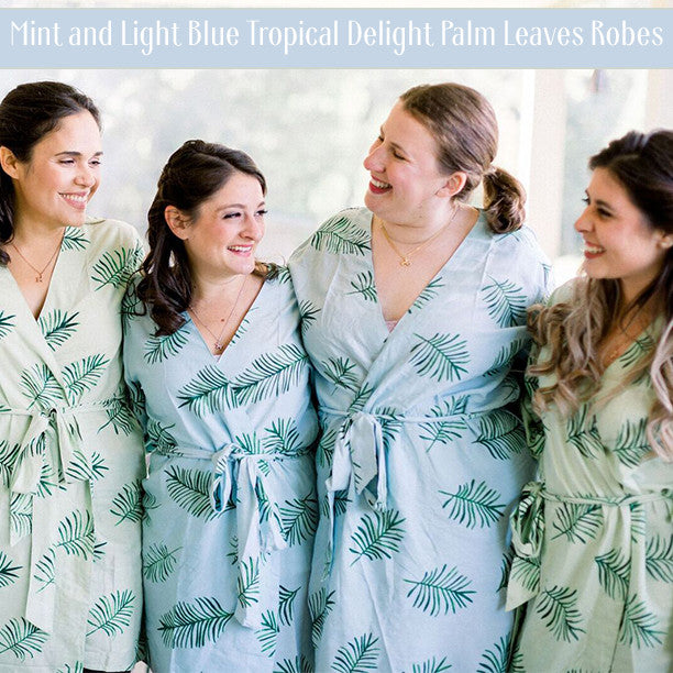 palm leaves print robes