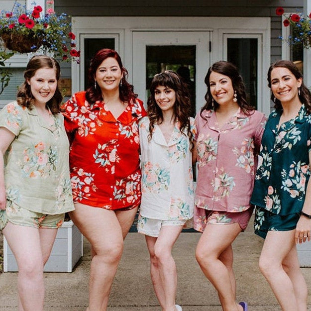 Mismatched color in Dreamy Angel Song Bridesmaids PJ Set