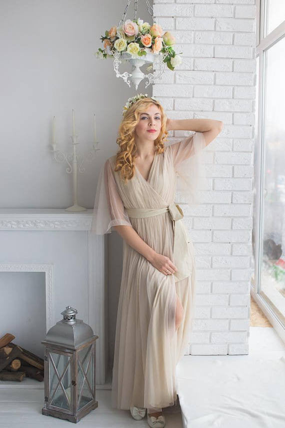 Nude Bridal Robe from my Paris Inspirations Collection - Minimal Mojo in Nude