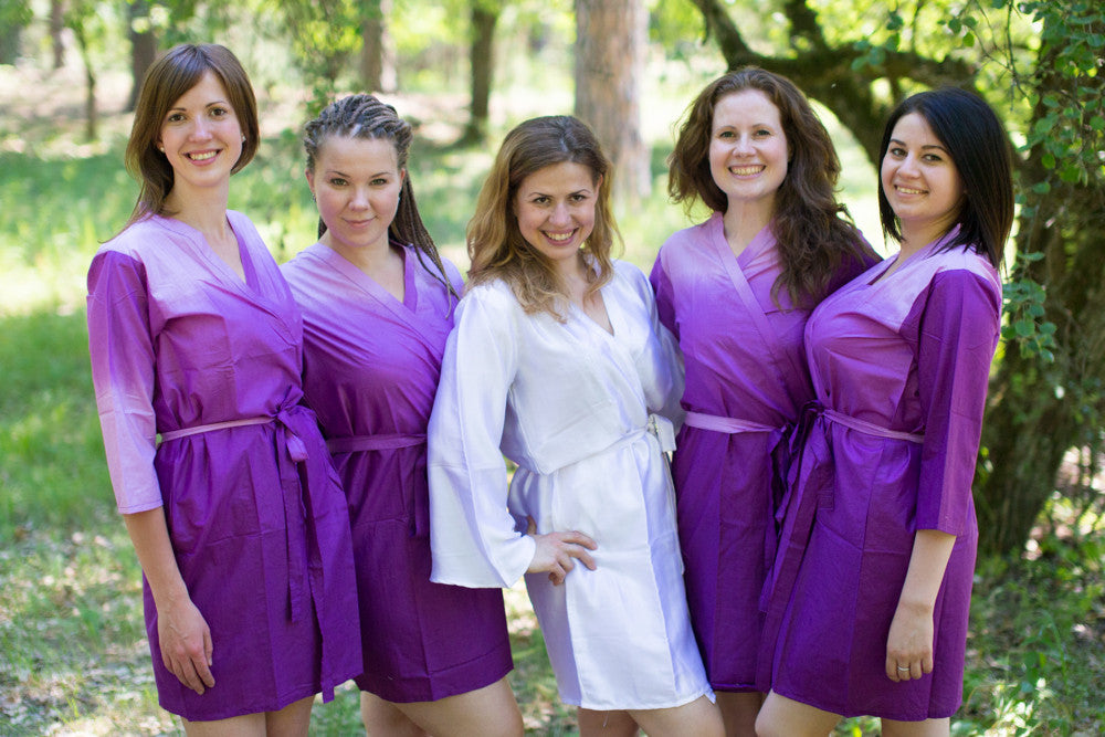 Purple Ombre Tie Dye Robes for bridesmaids