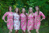 Rouge Pink Floral Posy Robes for bridesmaids | Getting Ready Bridal Robes