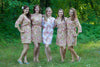 Tan Floral Posy Robes for bridesmaids | Getting Ready Bridal Robes