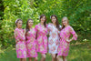 Candy Pink Floral Posy Robes for bridesmaids | Getting Ready Bridal Robes