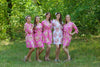 Candy Pink Floral Posy Robes for bridesmaids | Getting Ready Bridal Robes