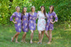 Deep Purple Faded Floral Robes for bridesmaids