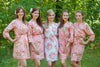 Rose Quartz Pantone Color of the year 2016 Floral Posy Robes for bridesmaids | Getting Ready Bridal Robes