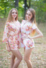 Pink and White Color Bridesmaid Rompers in Floral Posy Pattern