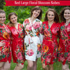 Red Large Floral Blossom Robes