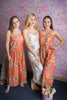 Rust color Strapless Style Bridesmaids Jumpsuit in Dreamy Angel Song Pattern 