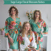 Sage Large Floral Blossom Robes
