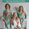 Sage Large Floral Blossom Robes