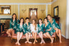 Dark Green Dreamy Angel Song Bridesmaids Robes Set