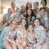 Light Blue Mismatched Styles Floral Posy Bridesmaids Rompers