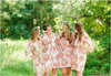 Mismatched Floral Posy Bridesmaids Robes in soft tones
