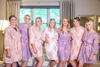 Mismatched Lilac and Blush Faded Flowers Bridesmaids Robes