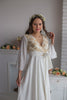 Ivory Leafy Gold Silk Bridal Robe from my Paris Inspirations Collection - Shimmering Grace in Ivory