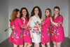 Magenta One long flower pattern Robes for bridesmaids | Getting Ready Bridal Robes