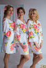 Smiling Blooms Pattern- Premium White Bridesmaids Robes
