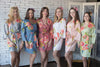 Smiling Blooms Pattern- Premium Plum Bridesmaids Robes