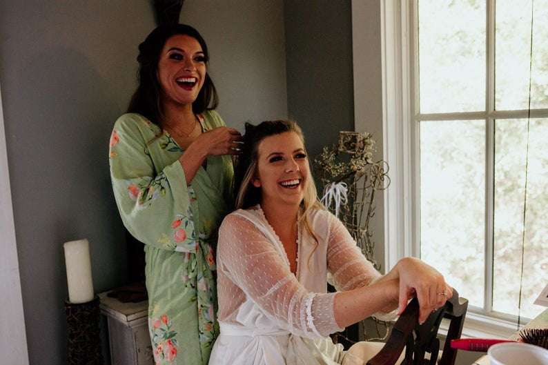 Soft Sage Dreamy Angel Song  Set of Bridesmaids Robes