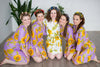 Lilac Sunflower Robes for bridesmaids | Getting Ready Bridal Robes