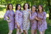 Lilac Vintage Chic Small Floral Robes for bridesmaids