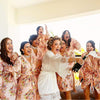 Floral Posy Bridesmaids Robes in Pink