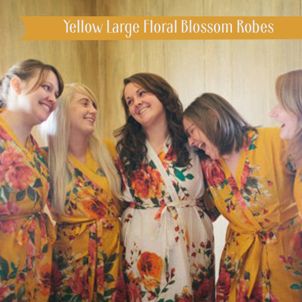 
Yellow Large Floral Blossom Robes