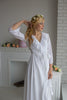 All White Bridal Robe from my Paris Inspirations Collection - Ruffled Trimmed Robe in White