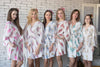A feather rhyme Pattern- Premium mismatched Gold Bridesmaids Robes