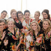 Black Large Floral Blossom Bridesmaids Robes Set