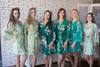 Dreamy Angel Song Pattern- Premium Teal Blue Bridesmaids Robes 