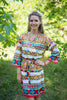 White Mustard Aztec Geometric Robes for bridesmaids | Getting Ready Bridal Robes