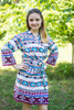 White Burgundy Aztec Geometric Robes for bridesmaids | Getting Ready Bridal Robes