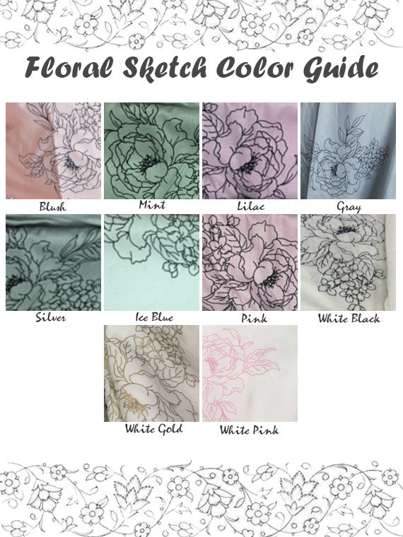 Floral Sketch Pattern color guide