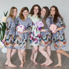 Gray All Over Butterflies Robes for bridesmaids | Getting Ready Bridal Robes