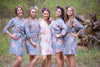 Gray Faded Floral Robes for bridesmaid