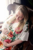 White Large Floral Blossom Delivery/Nursing Gown