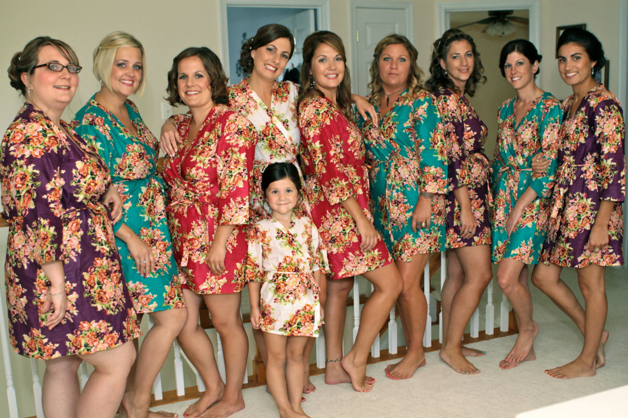 Various Event Robe Bright and Colorful Bridal Party Robes – robesbysilkandmore