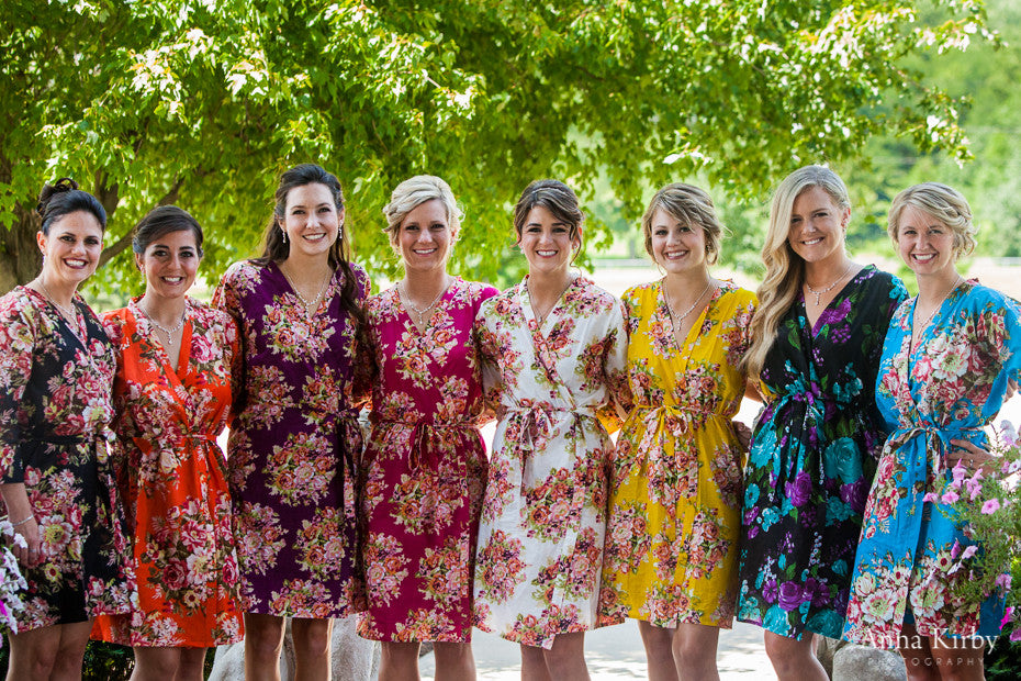 Various Event Robe Bright and Colorful Bridal Party Robes – robesbysilkandmore