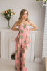 Strapless Style Long PJs in Tropical Delight Palm Leaves Pattern