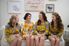 gray color sunflower  robes, sunflower wedding theme robes
