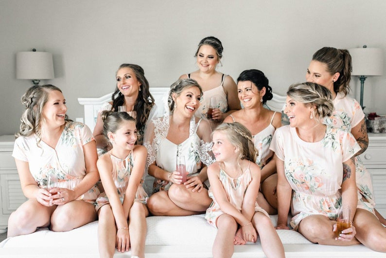Blush Mismatched Styles Dreamy Angel Song Bridesmaids Rompers Set