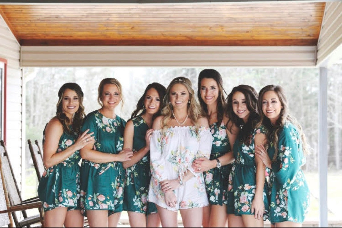 Dark Green Mismatched Styles Dreamy Angel Song Bridesmaids Rompers Set