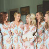 Light Blue Floral Posy Set of Bridesmaids Robes
